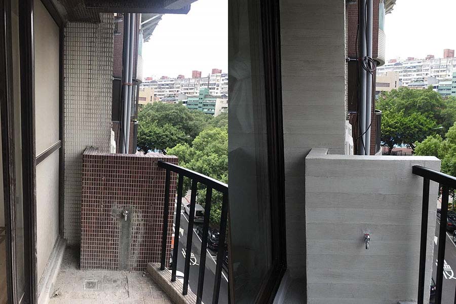 舊磁磚免剔除拉皮 仿清水模